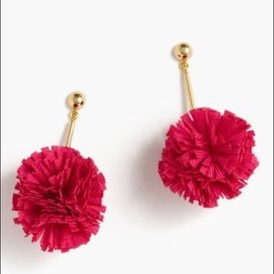 J. Crew earrings with hot pink Pom Pom